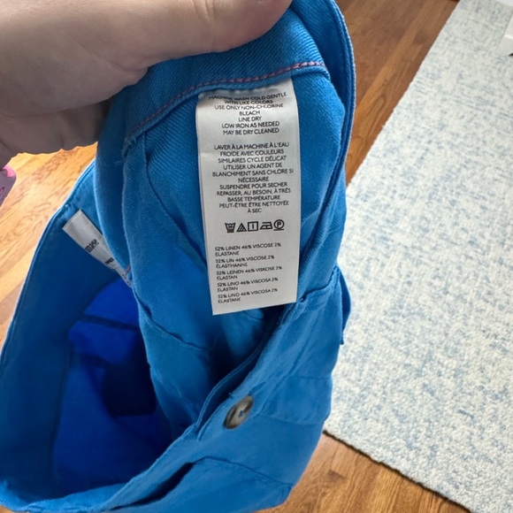 NWT Anthropologie Maeve The Colette Cropped Wide Leg Pants Linen Sky Blue 32 - Picture 7 of 11